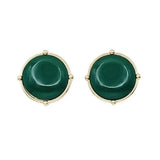 Stone with Gold Outline 1” Stud Earrings