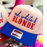 Red, White & Blonde Trucker Hat
