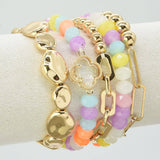Beaded Clover Accent Jewelry Set Bracelet
