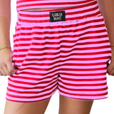 Stripe Shorts Red & Pink | LULU MAC