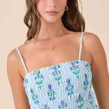 Put You First Blue Floral Midi