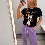 LSU Geaux Mike Basketball (Licensed) | Women's Sequin Tee