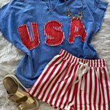 Mineral Wash USA Top Blue