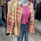 Colorburst  Distressed Flannel Top