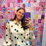 Point Me Out Polka Dot Button Up