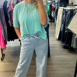 The Hazel Drawstring Denim Pants