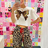 Leopard Bow Waffle Tee