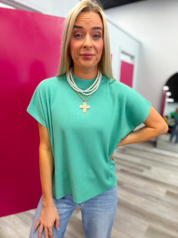 The Fresh Start Mock Neck Top Sweater