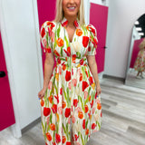 Tulip Time Smocked Midi Dress