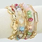 Beaded Clover Accent Jewelry Set Bracelet