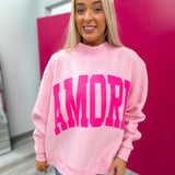 AMORE Reversible Mock Neck Sweatshirt