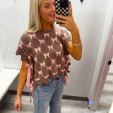 Bow Sweater Mocha Pink