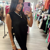 All My Attention Knit Sleeveless Slit Top