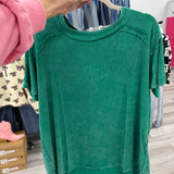 The Perfect One | Washed Ribbed Short Sleeve Top