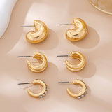 Rhinestone Double Puffy Hoop Trio | 80E61591