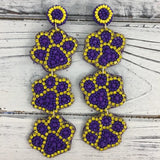 Game Day Paw Print Earrings