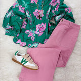 Emerald Bloom Scallop Blouse
