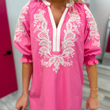 The Pink Luxe Embroidered Midi