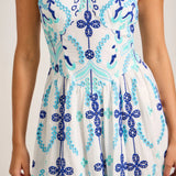 Ocean Bloom Embroidered Dress