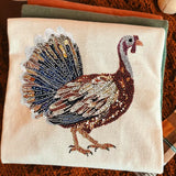Turkey Faux Rhinestone Graphic Tee