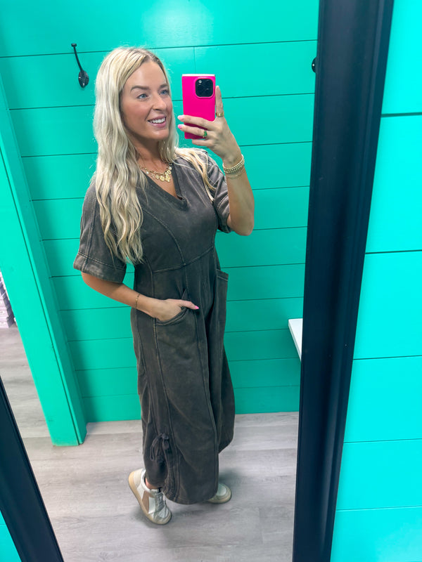Meet Me Half Way V-Neck Jumpsuit