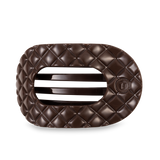 Flat Round Hair Clip | Large | Truly Taupe Quilted