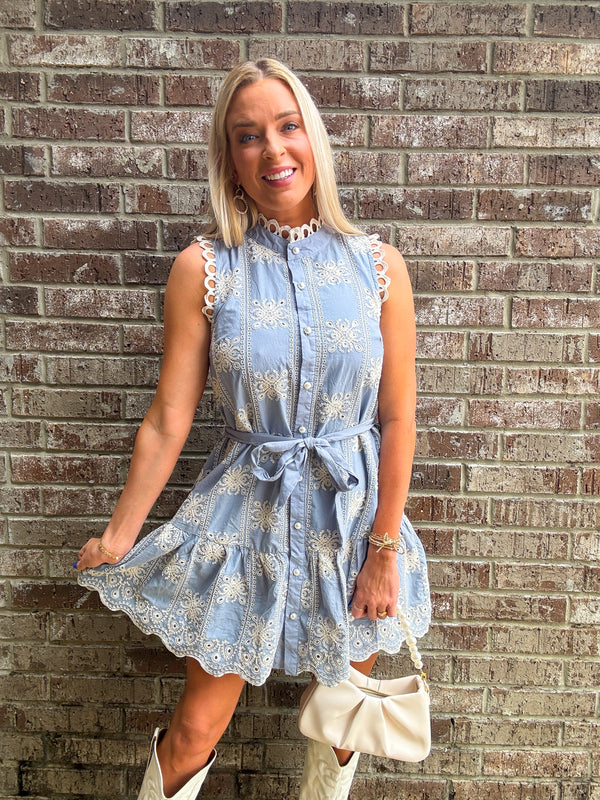 Denim and Lace Dress