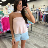 Satin Sky Halter Top