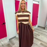 Sweetest Day Stripe Dress Set | Brown