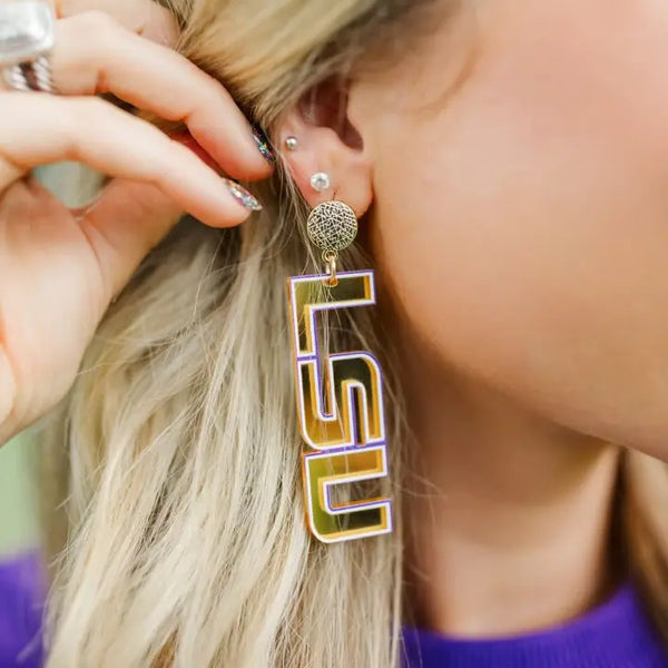 Lsu Gold Mirror Drops | Taylor Shaye