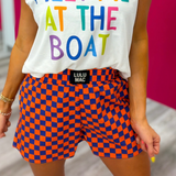Orange Blue Check Boxer Short | LULU MAC
