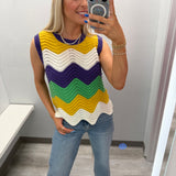 Parade Wave | Mardi Gras Wavy Sweater