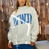 'WWJD & AMEN' Reversible Mock Neck Sweatshirt
