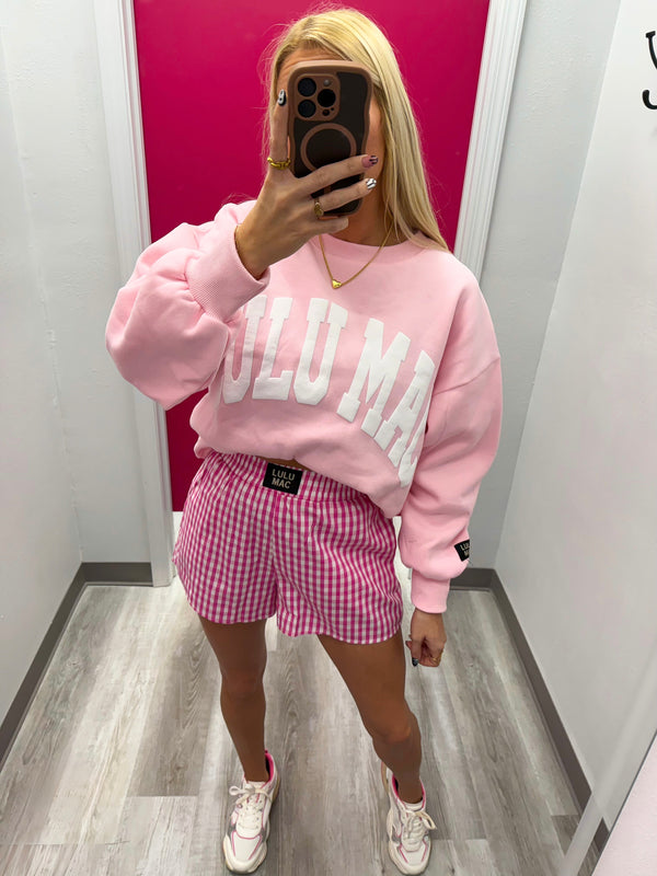 Lulu Mac Sweatshirt Light Pink/White