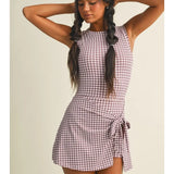 Squeeze the Day Gingham Athletic Romper Dress