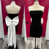 Black Bow Back Mini Dress
