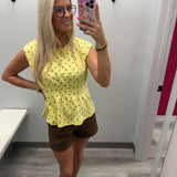 Polka Dot Pleated Top