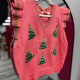 Glitter Christmas Tree Sweater Vest