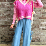 Bring on the Bows Denim Flowy Pants