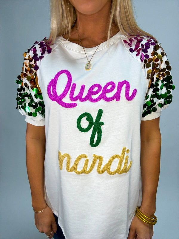 Queen of Mardi Gras Sequin Top