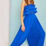 Ocean Blue Pleated Pants