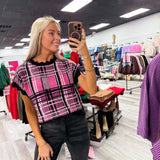 Pretty in Pink Plaid Sweater