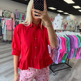 The Darling Days Ruffle Button Top