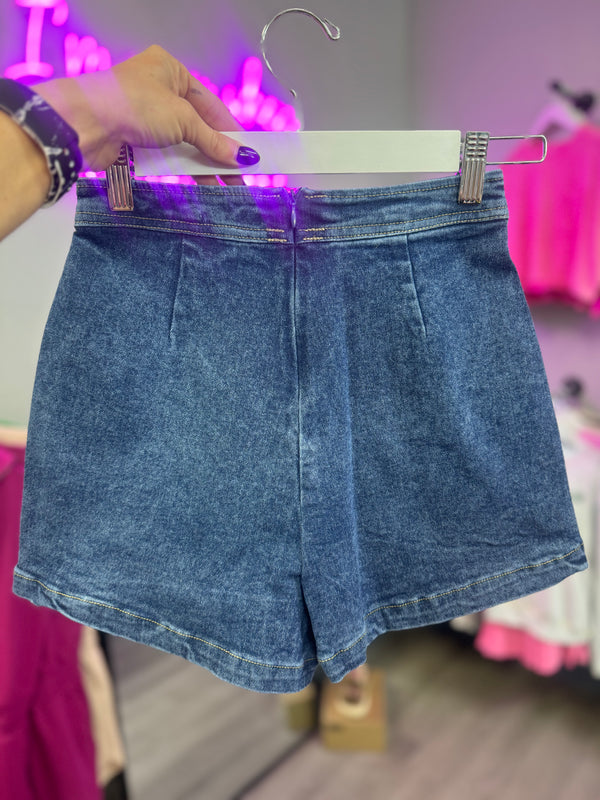 Mini Denim Skort - Dark Denim