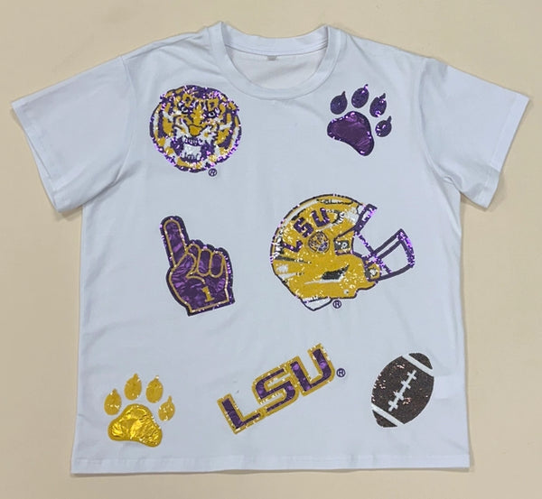 Tiger's Scattered Logo Tee (Licensed) | Women's Sequin Tee