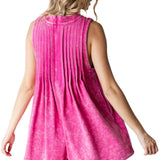 French Terry Sleeveless V Neck Romper