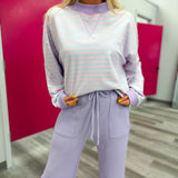 Sunny Side Stripe Mockneck Sweatshirt
