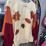 Leaf Color Block Pullover