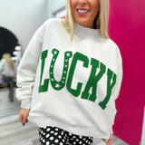 Lucky & Polka Dot Mock Neck Sweatshirt