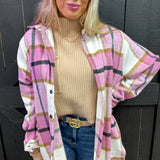 Spring Day Pink Plaid Shacket